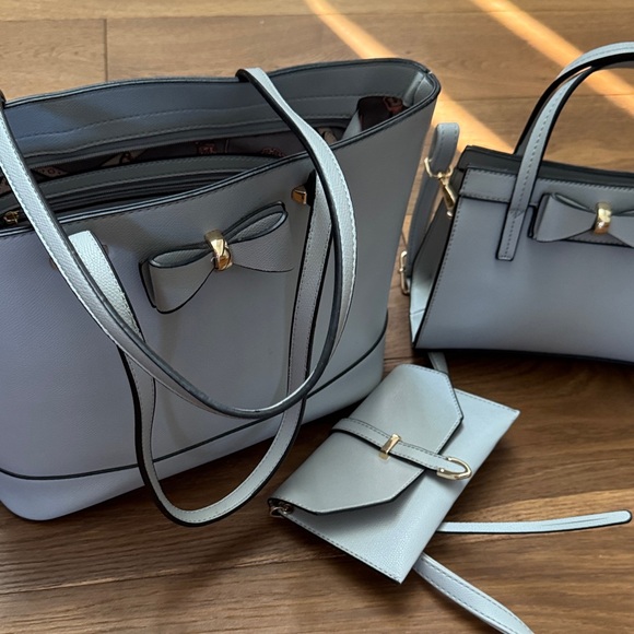 Elegant Grey and Black Women's Bag Set - Picture 7 of 7